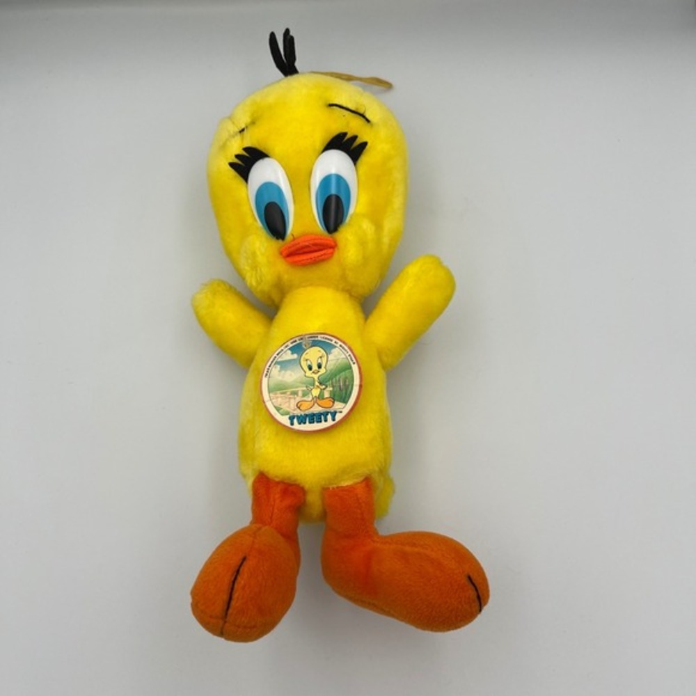 Vintage 1988 Tweety Bird Plush Toy Warner Bros Stuffed Animal